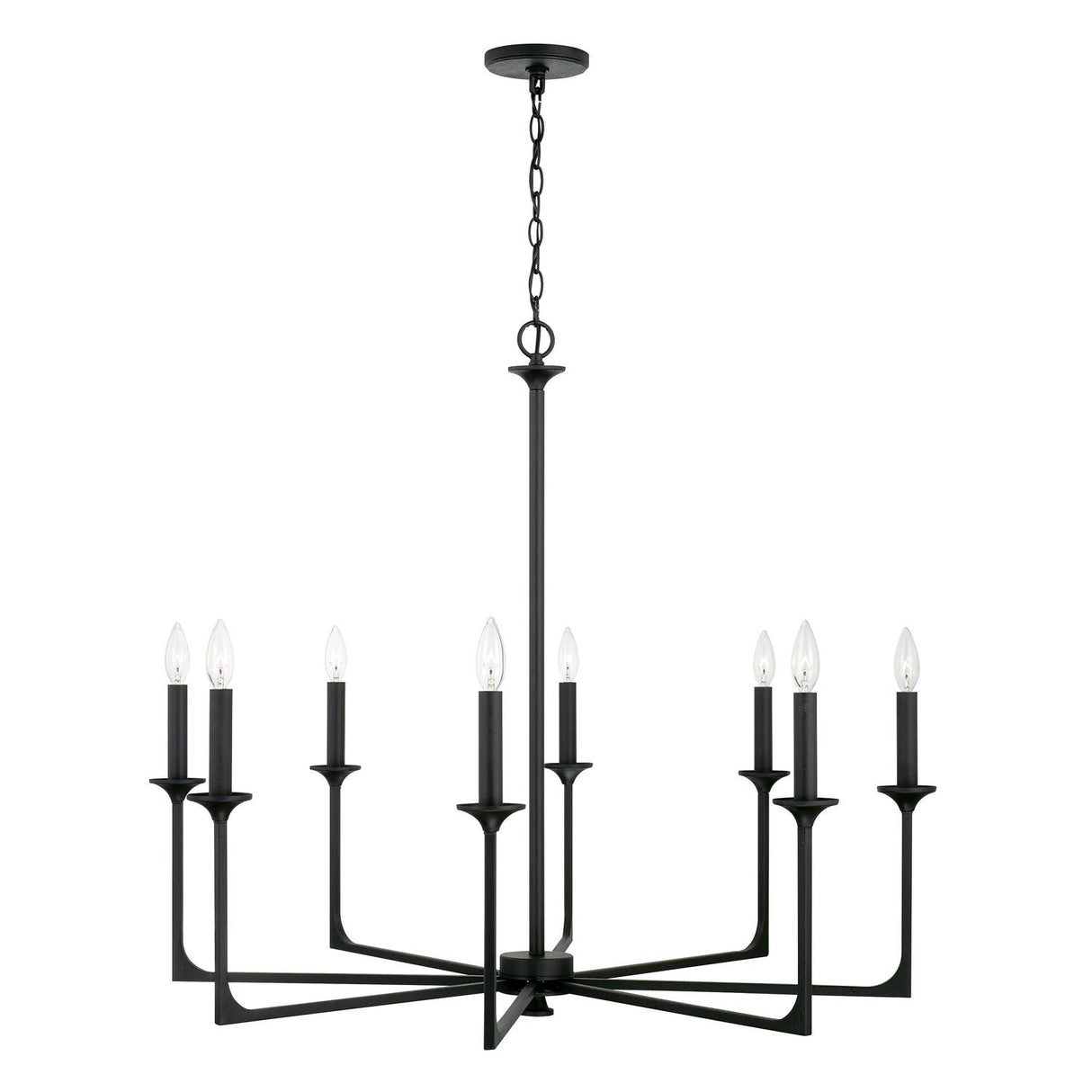 Capital Lighting 437381BI Clint 8 Light Chandelier Black Iron