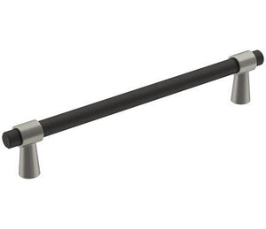 Amerock Cabinet Pull Matte Black/Satin Nickel 6-5/16 inch (160 mm) Center-to-Center Mergence 1 Pack Drawer Pull Cabinet Handle Cabinet Hardware