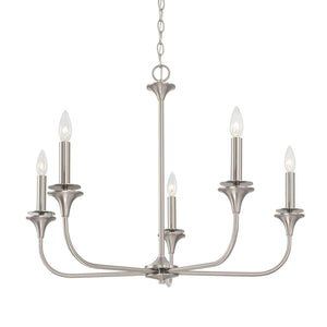 Capital Lighting 448951BN Presley 5 Light Chandelier Brushed Nickel