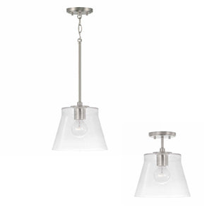 Capital Lighting 346912BN Baker 1 Light Pendant Brushed Nickel