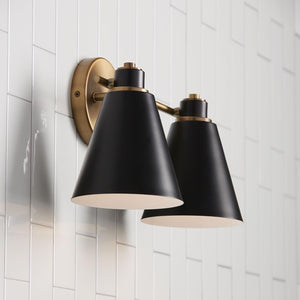 Capital Lighting 150121AB Bradley 2 Light Vanity Aged Brass and Black