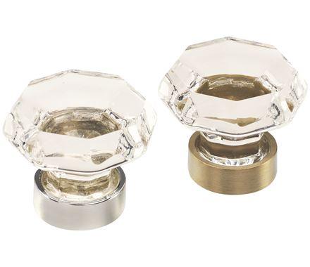 Amerock Cabinet Knob Clear/Burnished Brass 1-1/4 inch (32 mm) Diameter Traditional Classics 1 Pack Drawer Knob Cabinet Hardware