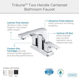 Gerber D307070BS Tribune Two Handle Centerset Bathroom Faucet - Satin Black