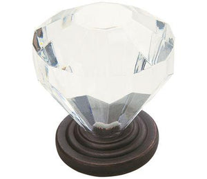 Amerock Cabinet Knob Clear/Oil-Rubbed Bronze 1-1/4 inch (32 mm) Diameter Traditional Classics 1 Pack Drawer Knob Cabinet Hardware