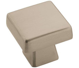 Amerock Cabinet Knob Satin Nickel 1-3/16 inch (30 mm) Length Blackrock 1 Pack Drawer Knob Cabinet Hardware