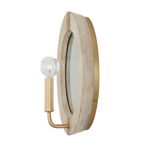 Capital Lighting 647311WS Finn 1 Light Sconce White Wash and Matte Brass