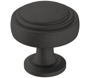 Amerock Cabinet Knob Matte Black 1-1/4 inch (32 mm) Diameter Winsome 1 Pack Drawer Knob Cabinet Hardware