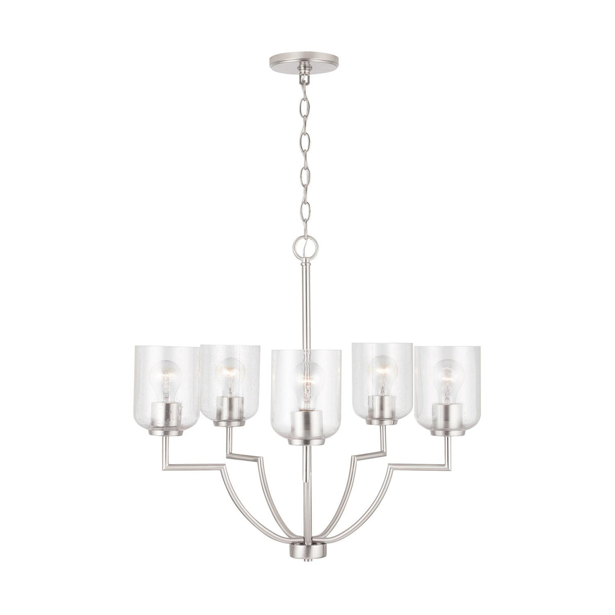 Capital Lighting 439351BN-500 Carter 5 Light Chandelier Brushed Nickel