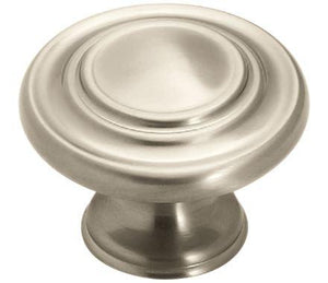 Amerock Cabinet Knob Satin Nickel 1-5/16 inch (33 mm) Diameter Inspirations 1 Pack Drawer Knob Cabinet Hardware