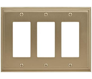 Amerock Wall Plate Golden Champagne 3 Rocker Switch Plate Cover Mulholland 1 Pack Decora Wall Plate Light Switch Cover