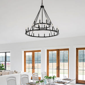 Capital Lighting 4910BI Pearson 24 Light Chandelier Black Iron