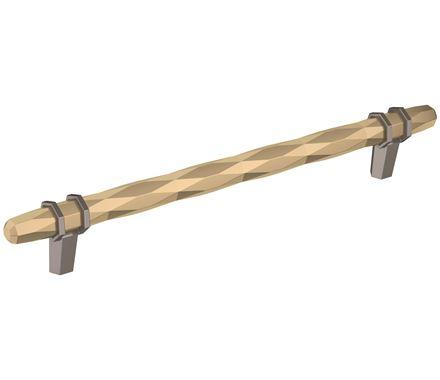 Amerock Cabinet Pull Golden Champagne/Black Chrome 8 inch (203 mm) Center-to-Center London 1 Pack Drawer Pull Drawer Handle Cabinet Hardware