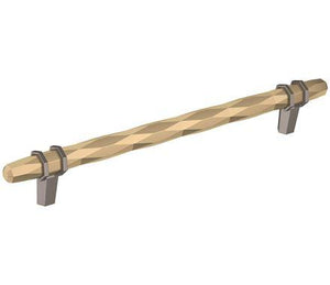 Amerock Cabinet Pull Golden Champagne/Black Chrome 8 inch (203 mm) Center-to-Center London 1 Pack Drawer Pull Drawer Handle Cabinet Hardware