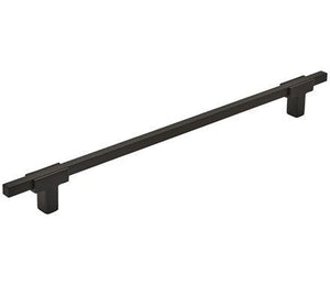 Amerock Cabinet Pull Matte Black/Matte Black 10-1/16 inch (256 mm) Center to Center Urbanite 1 Pack Drawer Pull Drawer Handle Cabinet Hardware