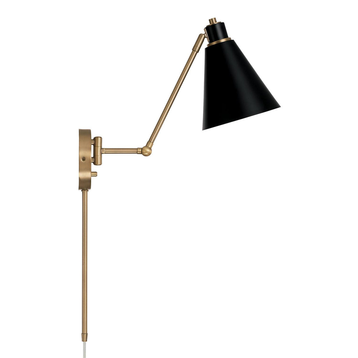 Capital Lighting 650111AB Bradley 1 Light Sconce Aged Brass and Black
