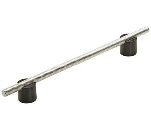 Amerock Cabinet Pull Matte Black/Polished Nickel 7-9/16 inch (192 mm) Center to Center Transcendent 1 Pack Drawer Pull Drawer Handle Cabinet Hardware