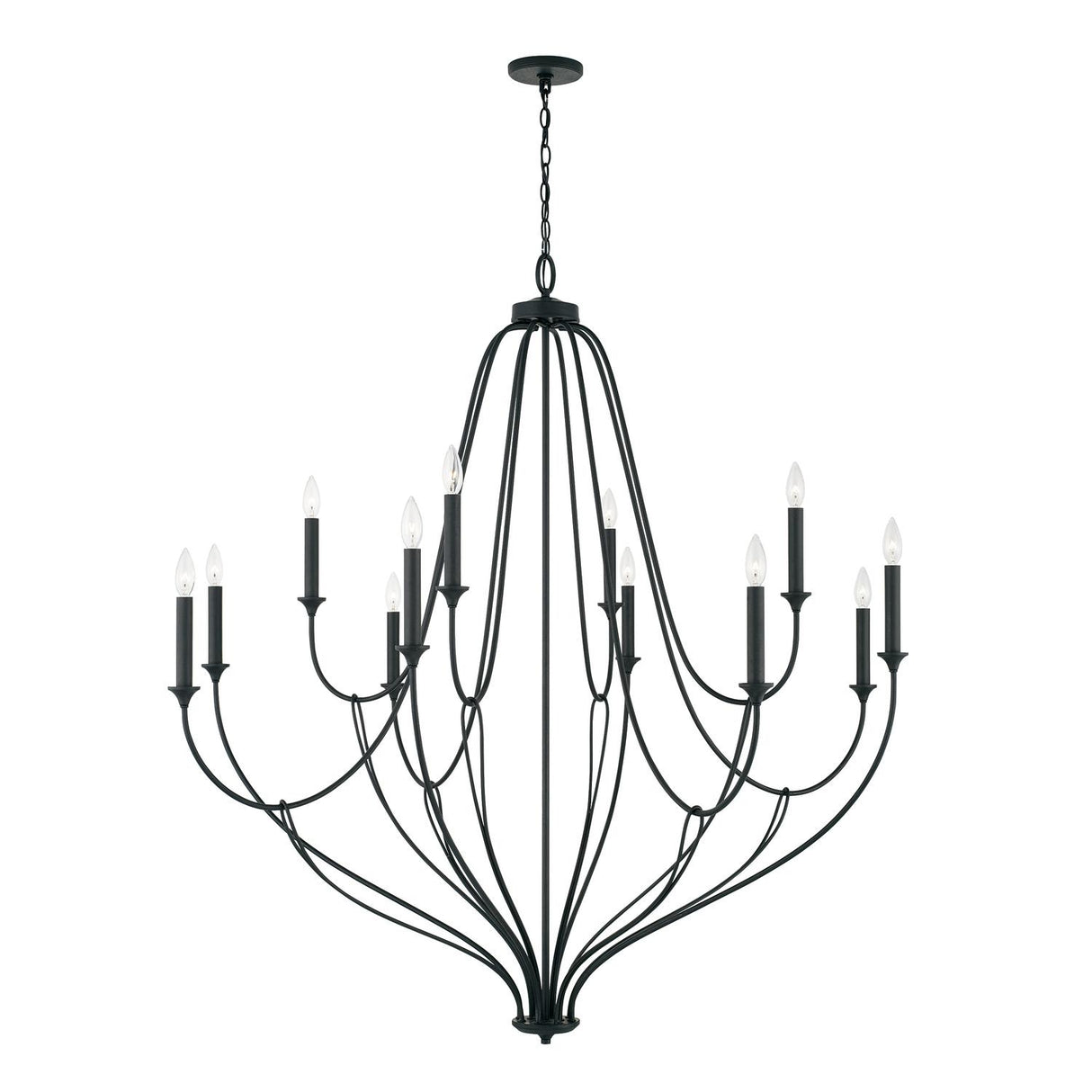 Capital Lighting 441601BI Bentley 12 Light Chandelier Black Iron