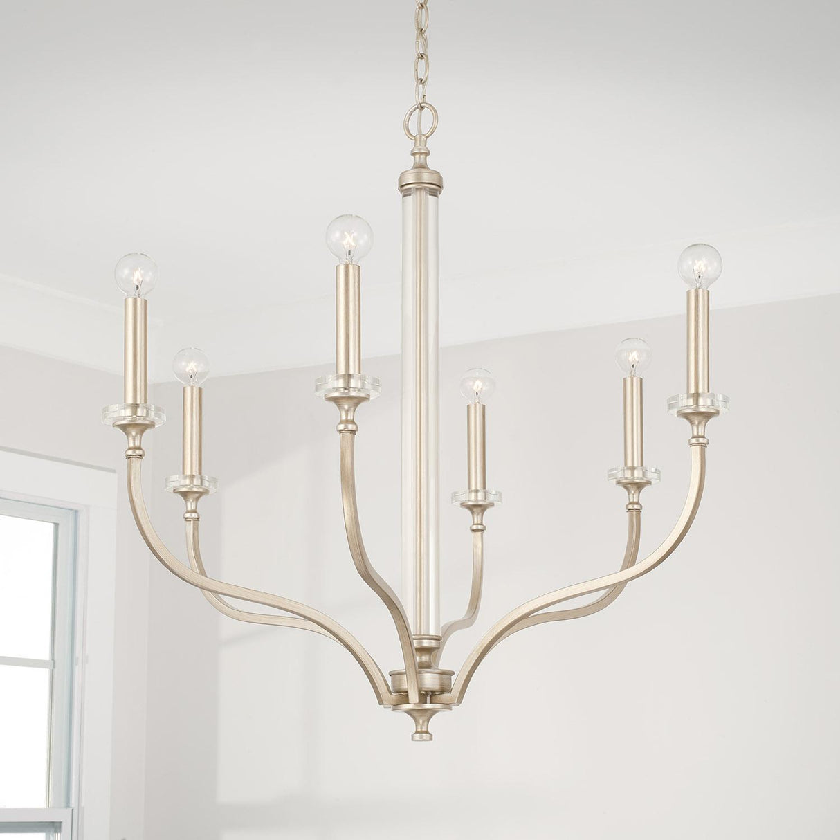 Capital Lighting 444861BS Breigh 6 Light Chandelier Brushed Champagne