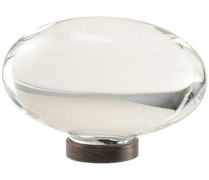 Amerock Cabinet Knob Clear/Oil-Rubbed Bronze 1-3/4 inch (44 mm) Length Glacio 1 Pack Drawer Knob Cabinet Hardware