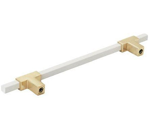 Amerock Cabinet Pull Brushed Gold/White 6-5/16 inch (160 mm) Center to Center Urbanite 1 Pack Drawer Pull Drawer Handle Cabinet Hardware