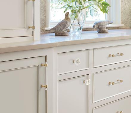 Amerock Cabinet Pull Clear/Golden Champagne 3-3/4 inch (96 mm) Center to Center Glacio 1 Pack Drawer Pull Drawer Handle Cabinet Hardware