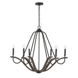 Capital Lighting 447661CK Clive 6 Light Chandelier Carbon Grey and Black Iron