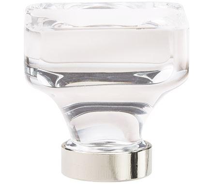 Amerock Cabinet Knob Clear/Polished Nickel 1-3/8 inch (35 mm) Length Glacio 1 Pack Drawer Knob Cabinet Hardware