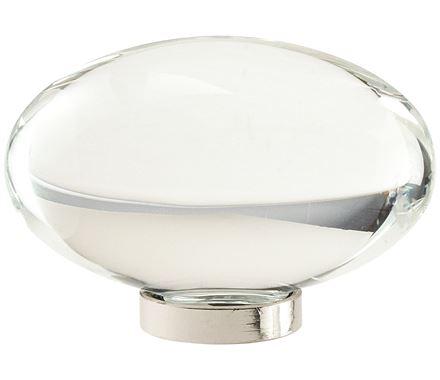 Amerock Cabinet Knob Clear/Polished Nickel 1-3/4 inch (44 mm) Length Glacio 1 Pack Drawer Knob Cabinet Hardware