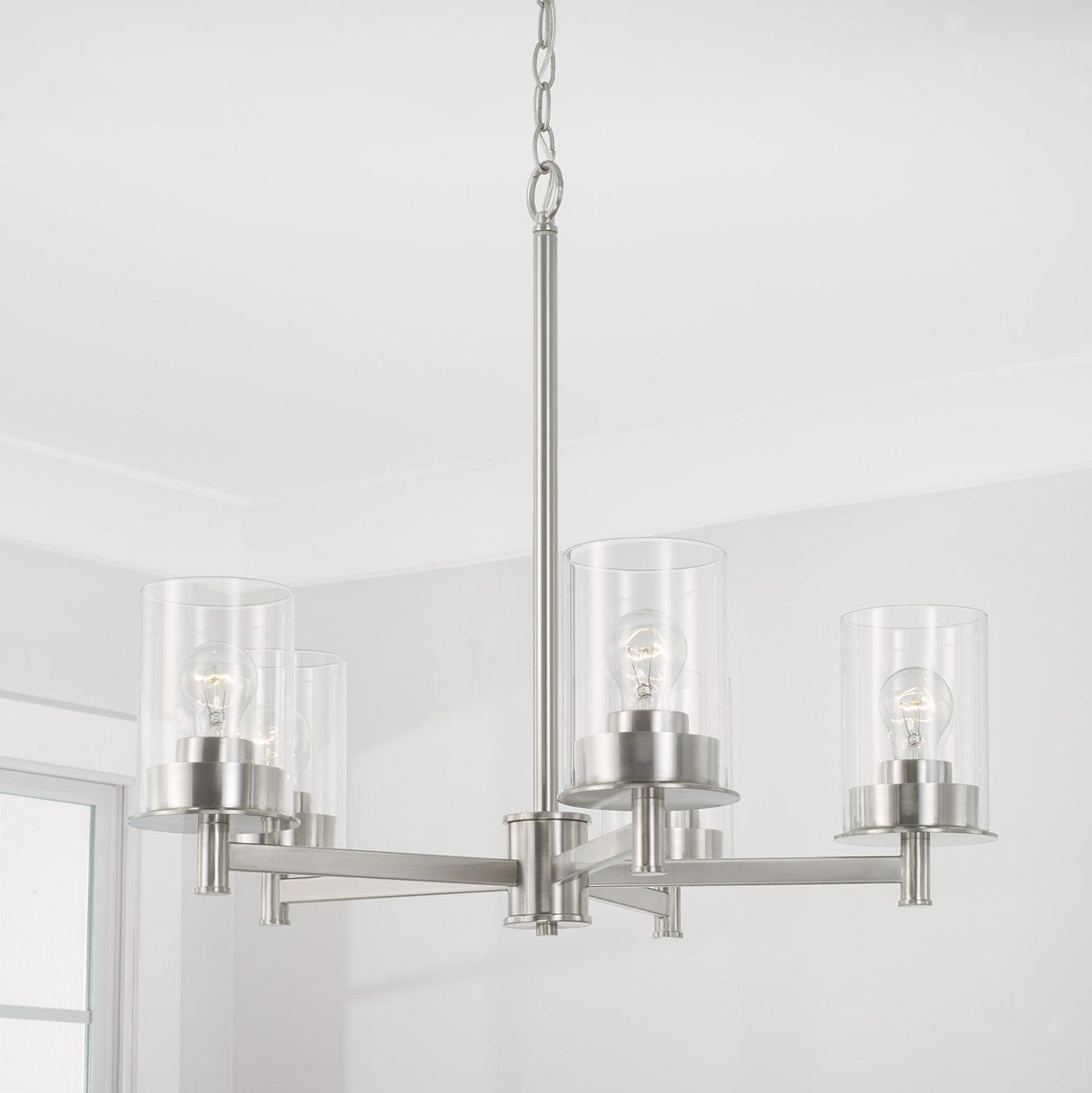 Capital Lighting 446851BN-532 Mason 5 Light Chandelier Brushed Nickel