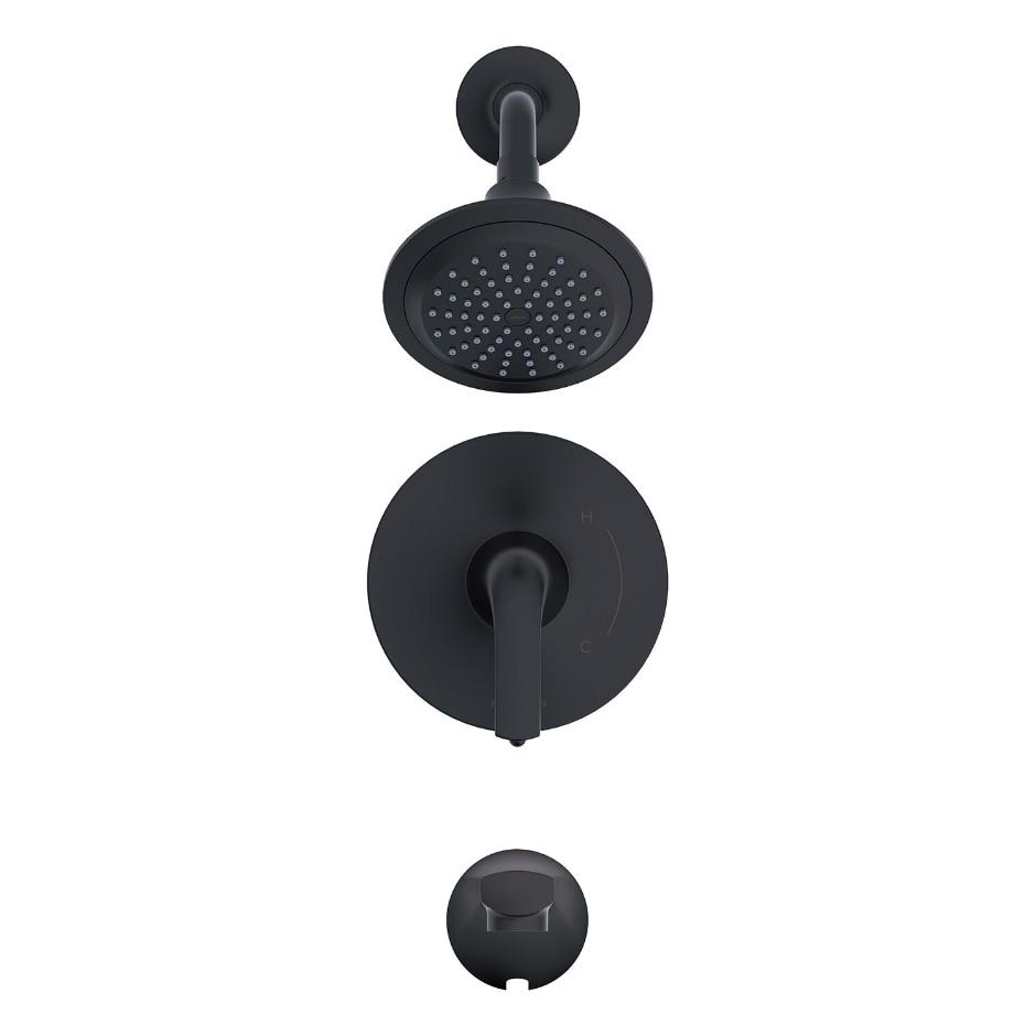 Gerber D502034BSTC Satin Black Lemora Tub & Shower Trim Kit, Diverter On Valve, 2.0GPM