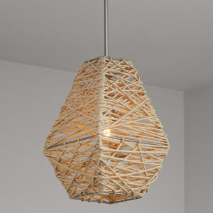 Capital Lighting 335213NY Finley 1 Light Pendant Natural Jute and Grey