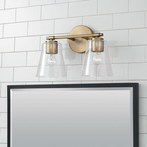 Capital Lighting 146921AD-533 Baker 2 Light Vanity Aged Brass
