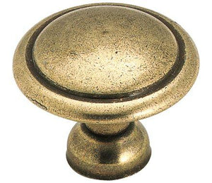 Amerock Cabinet Knob Light Antique Brass 1-3/8 inch (35 mm) Diameter Everyday Heritage 1 Pack Drawer Knob Cabinet Hardware
