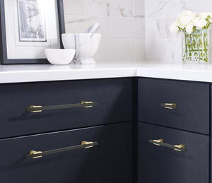 Amerock Cabinet Pull Brushed Gold/Matte Black 7-9/16 inch (192 mm) Center to Center Urbanite 1 Pack Drawer Pull Drawer Handle Cabinet Hardware