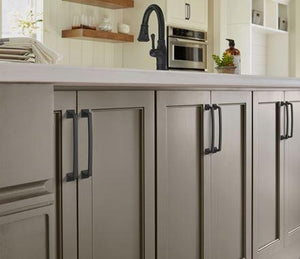Amerock Cabinet Pull Matte Black 6-5/16 inch (160 mm) Center-to-Center Ville 1 Pack Drawer Pull Cabinet Handle Cabinet Hardware