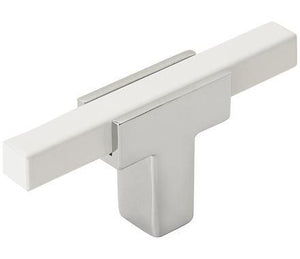 Amerock BP6726WHT Kitchen Cabinet Door or Drawer Knob Polished Chrome/White 2-3/4 inch (70 mm) Length Urbanite 1 Pack Furniture Hardware Bathroom Cabinet Hardware
