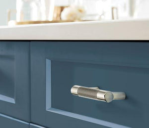Amerock Cabinet Pull Polished Nickel/Gunmetal 3inch & 3-3/4 inch (76mm & 96 mm) Center to Center Esquire 1 Pack Drawer Pull Drawer Handle Cabinet Hardware