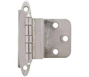 Amerock Cabinet Hinge 3/8 inch (10 mm) Inset Hinge Satin Nickel 2 Pack Non Self-Closing Hinge Face Mount Hinge Cabinet Door Hinge, 2.75 x 2 x 0.69 inches