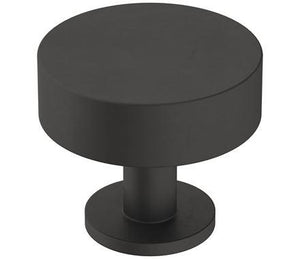 Amerock Cabinet Knob Matte Black 1-1/4 inch (32 mm) Diameter Radius 1 Pack Drawer Knob Cabinet Hardware