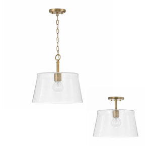 Capital Lighting 246911AD Baker 1 Light Pendant Aged Brass
