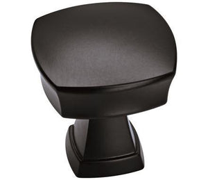 Amerock Cabinet Knob Matte Black 1-1/4 inch (32 mm) Length Stature 1 Pack Drawer Knob Cabinet Hardware