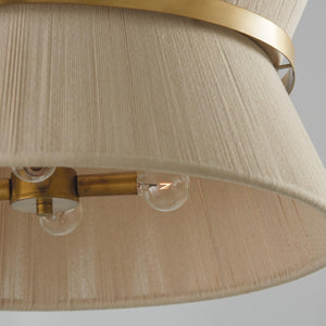 Capital Lighting 341281NP Cecilia 8 Light Pendant Bleached Natural Rope and Patinaed Brass