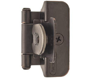 Amerock Double Demountable Cabinet Hinge 1/4 inch (6 mm) Overlay Hinge Oil Rubbed Bronze 2 Pack Self-Closing Hinge Cabinet Door Hinge