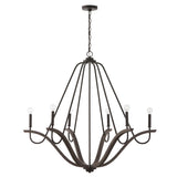 Capital Lighting 447662CK Clive 6 Light Chandelier Carbon Grey and Black Iron