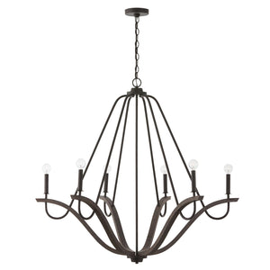 Capital Lighting 447662CK Clive 6 Light Chandelier Carbon Grey and Black Iron