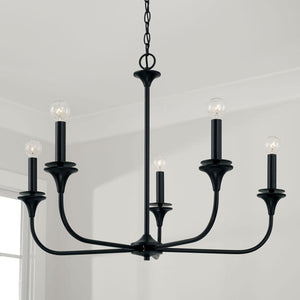 Capital Lighting 448951MB Presley 5 Light Chandelier Matte Black