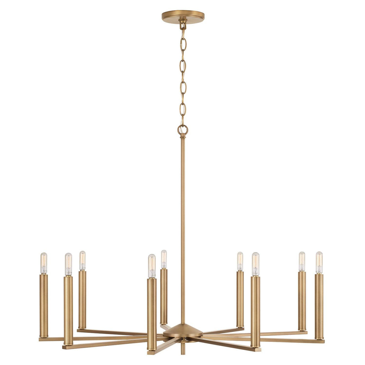 Capital Lighting 448691AD Portman 9 Light Chandelier Aged Brass