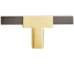 Amerock BP67BGLBCR Kitchen Cabinet Door or Drawer Knob Brushed Gold/Black Chrome 2-3/4 inch (70 mm) Length Urbanite 1 Pack Furniture Hardware Bathroom Cabinet Hardware