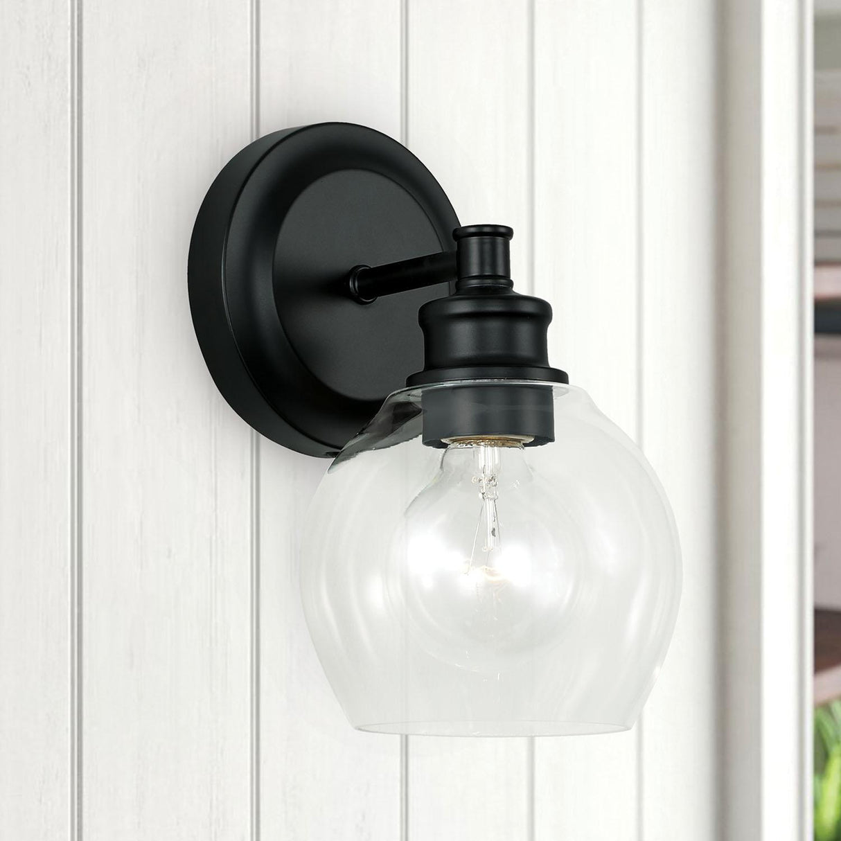 Capital Lighting 621111MB-426 Mid Century 1 Light Sconce Matte Black