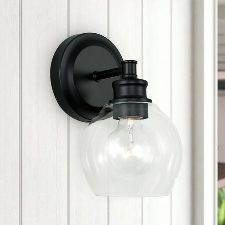Capital Lighting 621111MB-426 Mid Century 1 Light Sconce Matte Black